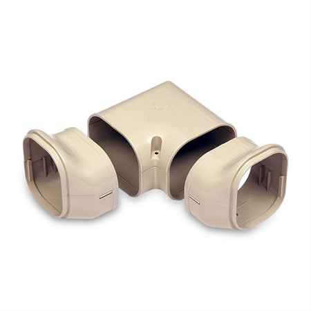 Plan vinkel med 90° vridning, 77mm - Beige