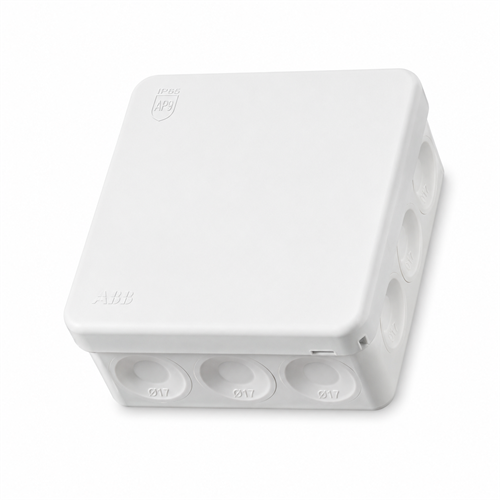 ABB kopplingsdosa IP65 – 86 × 86 mm – vit