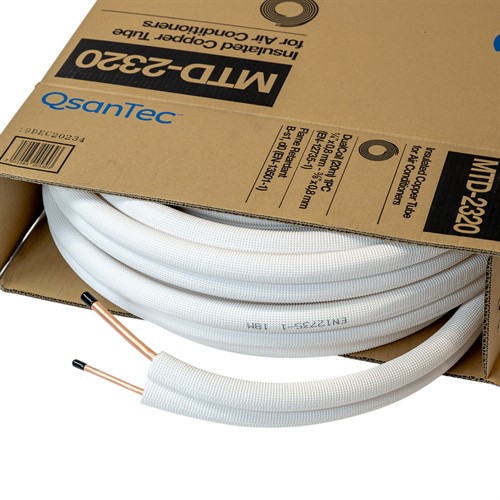 QsanTec kylkopparrör duo, 1/4" x 3/8" - 20m