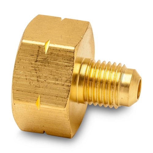 Cylinderadapter R32 1/2" vänstergänga  1/4" SAE flare