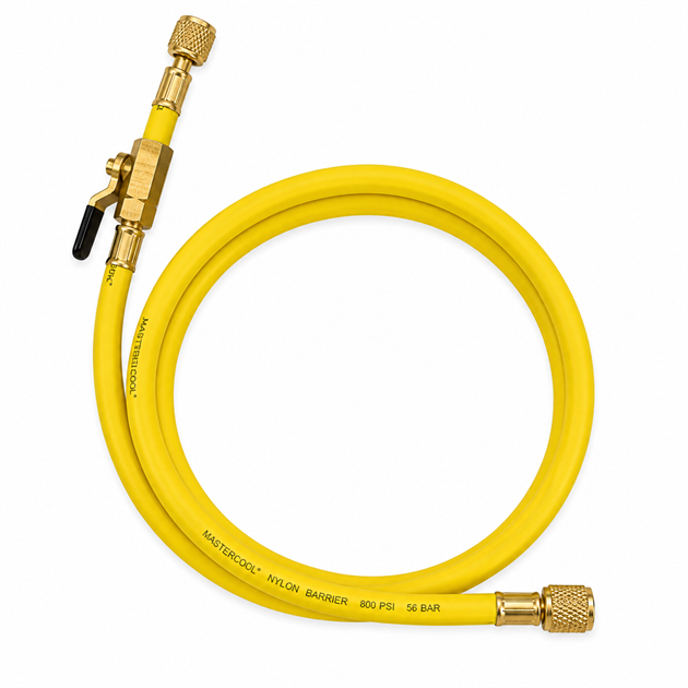 Hose, Yellow 1/4" x 1/4" with Ball Valve – 1.5 m